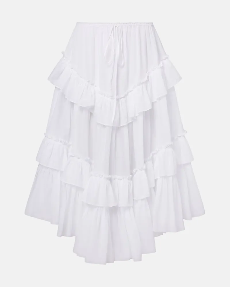 Chloé Chloé Midirock aus Baumwolle Weiß
