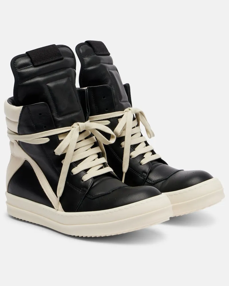 Rick Owens Sneakers Geobasket aus Leder Schwarz