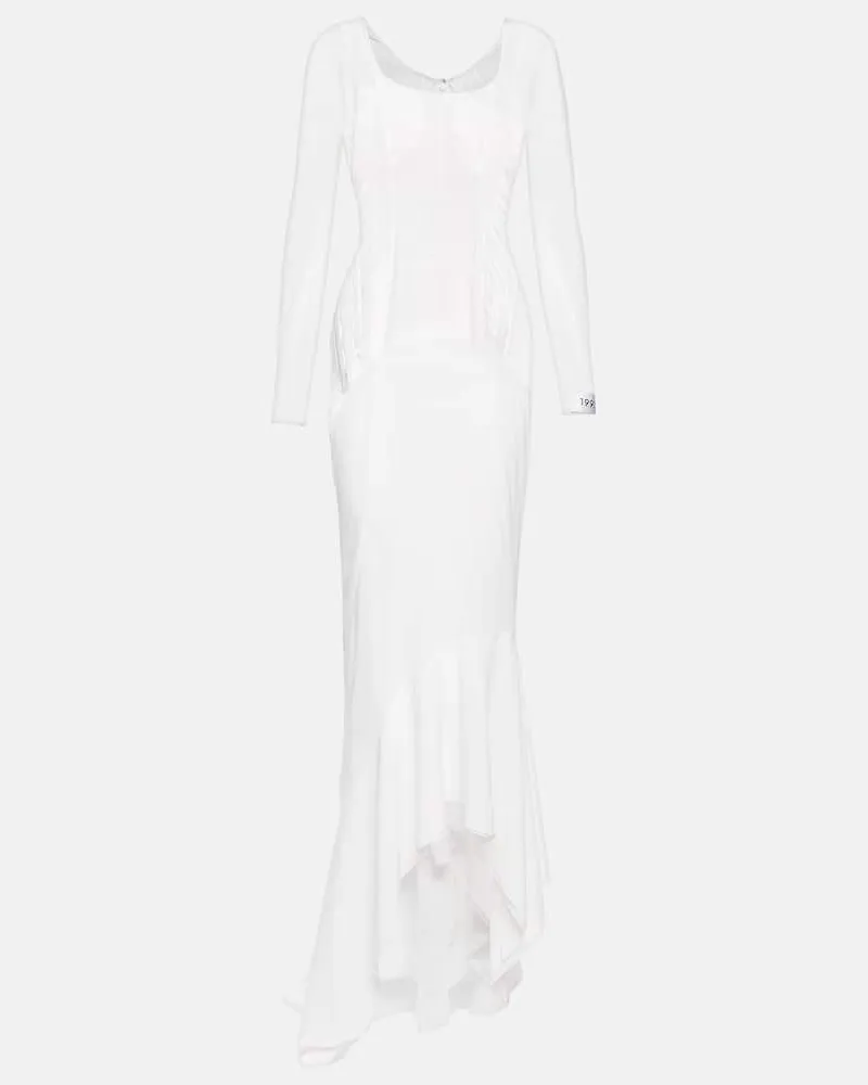 Dolce & Gabbana X Kim Robe aus einem Seidengemisch Weiß