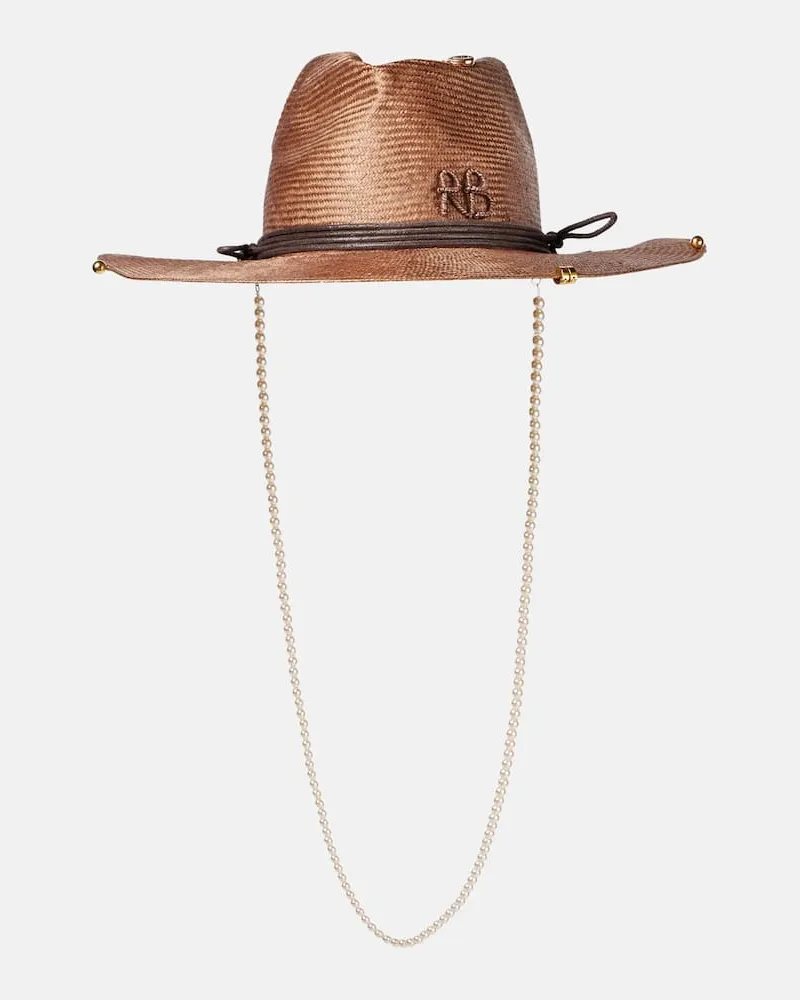 RUSLAN BAGINSKIY Fedora RB aus Stroh Braun