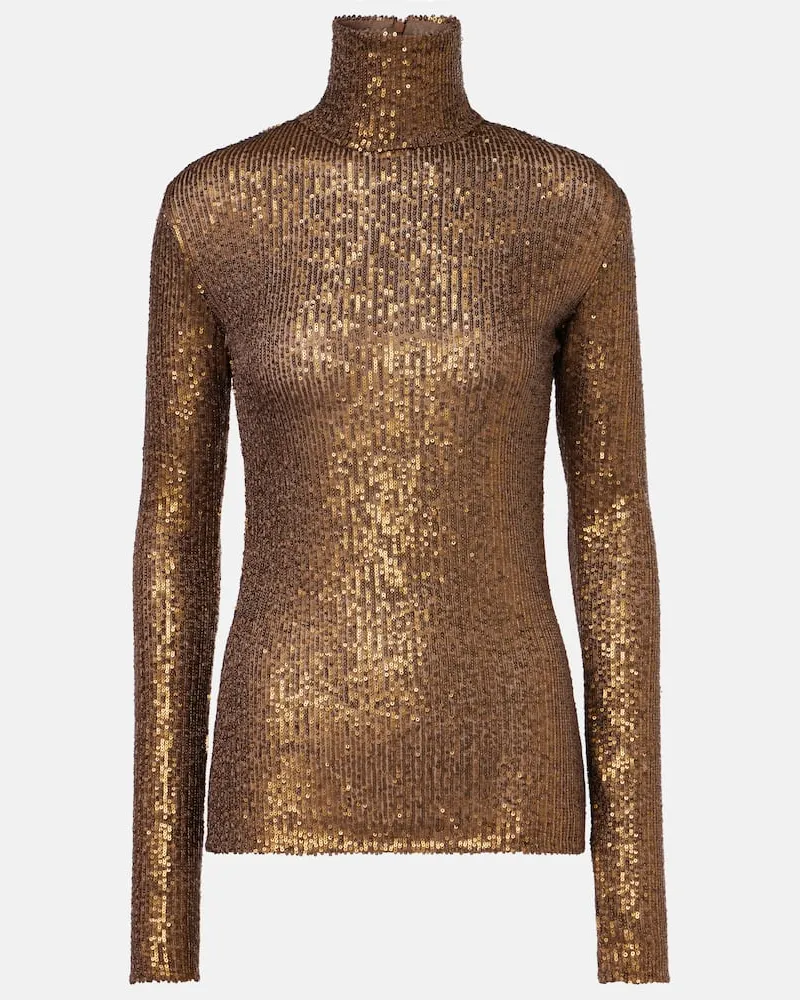 Norma Kamali Top mit Pailletten Gold