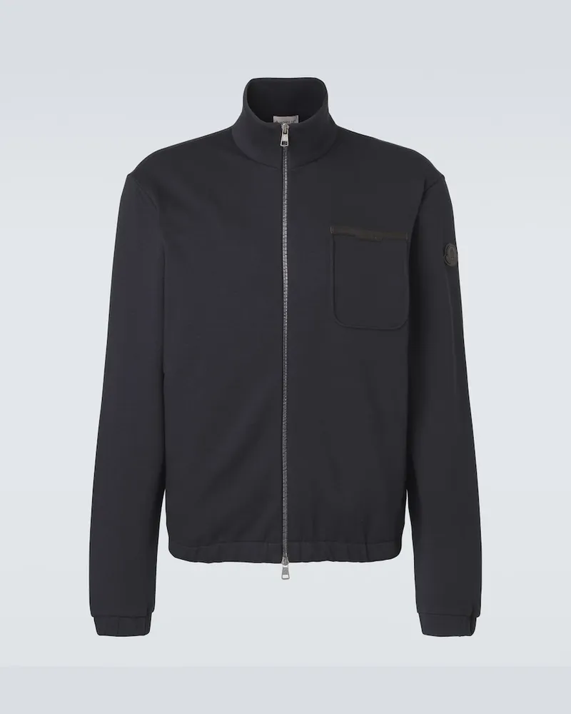 Moncler Jacke aus einem Baumwollgemisch Blau