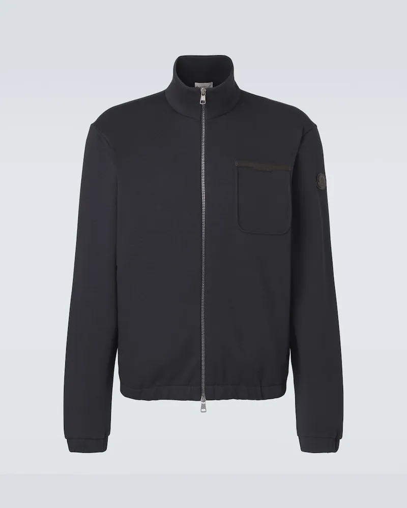 Moncler Jacke aus einem Baumwollgemisch Blau