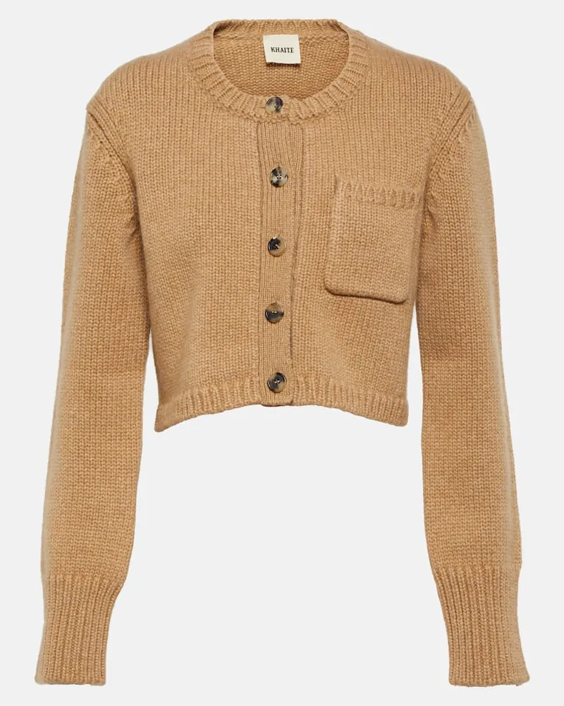 KHAITE Cropped-Cardigan Lavan aus Kaschmir Beige