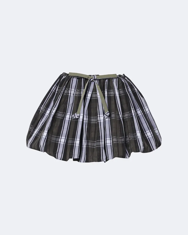 Patou Karierter Minirock Balloon Grau