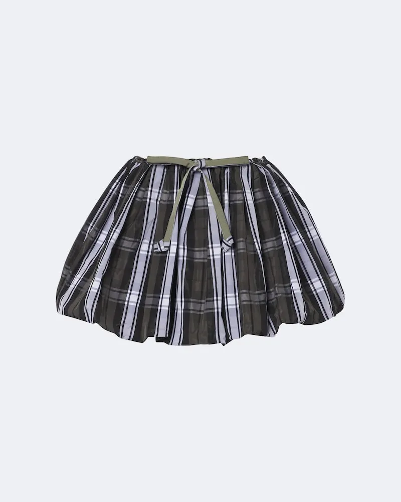 Patou Karierter Minirock Balloon Grau