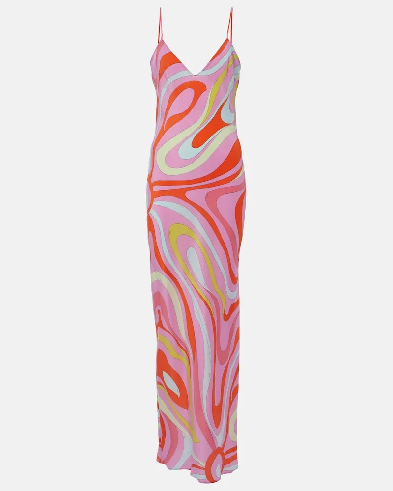 Emilio Pucci Slipdress Marmo aus Seide Rosa