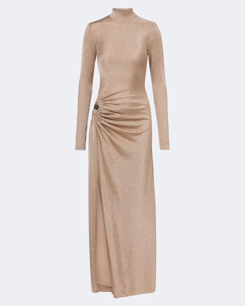 Christopher Esber Verzierte Robe aus Lamé und Jersey Gold