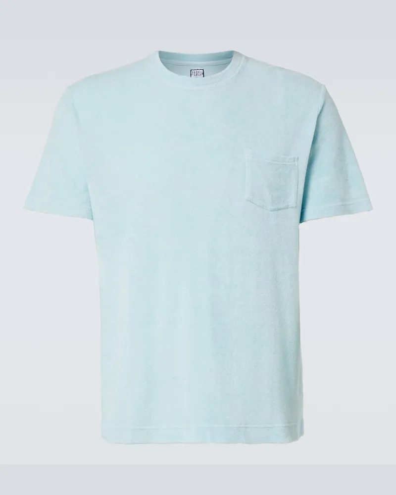 Fedeli T-Shirt aus Baumwollfrottee Türkis