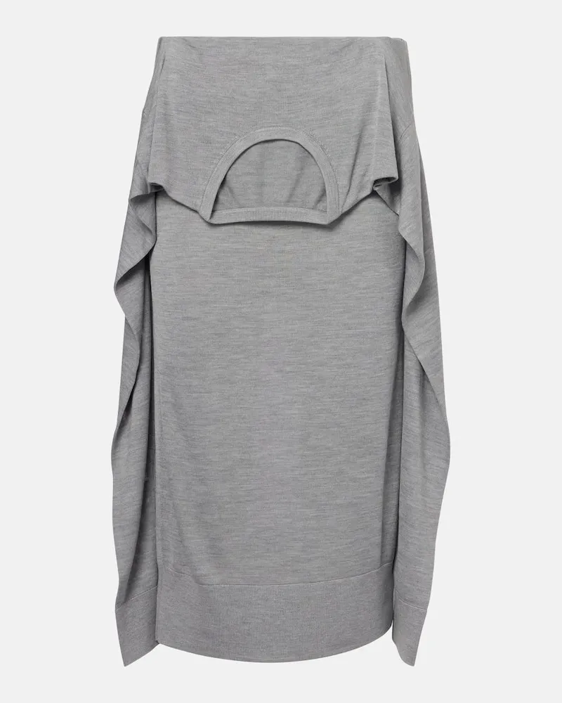 Acne Studios Midirock aus Seiden-Jersey Grau
