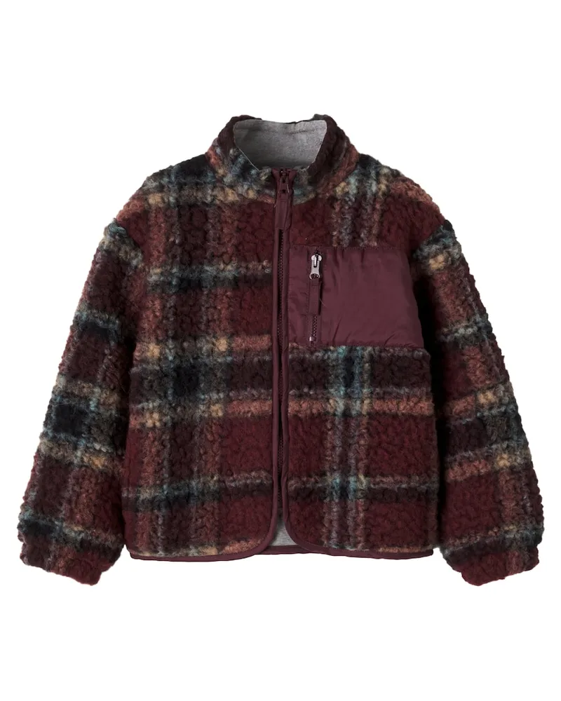 The New Society Jacke Roo aus einem Wollgemisch Burgunderrot