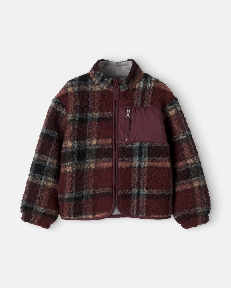 The New Society Jacke Roo aus einem Wollgemisch Burgunderrot