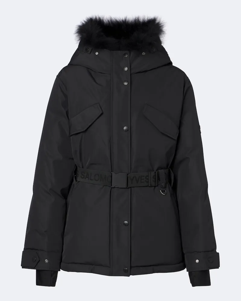 Yves Salomon Skijacke mit Shearling Schwarz
