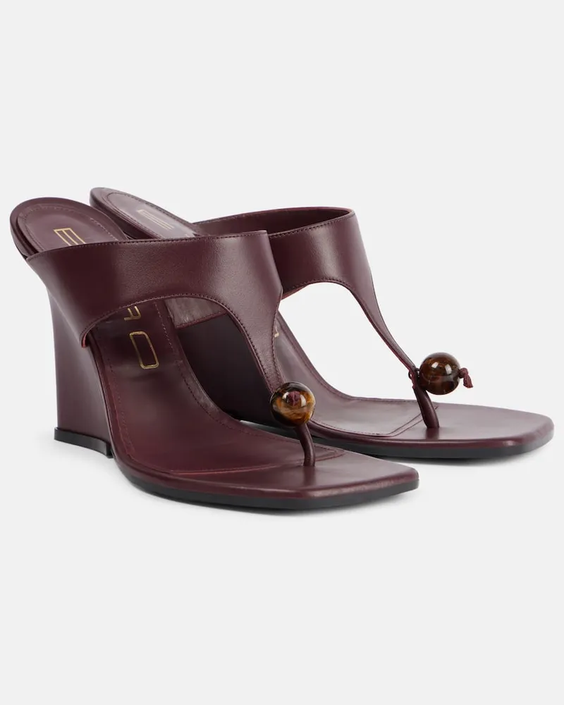 Etro Wedge-Sandalen 90 aus Leder Burgunderrot