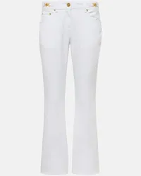 Versace Verzierte Low-Rise Flared Jeans Weiss