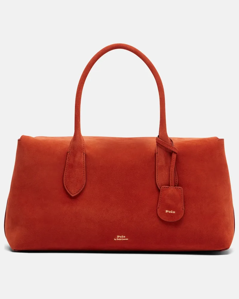 Ralph Lauren Tote Bag Bellport Medium aus Veloursleder Orange