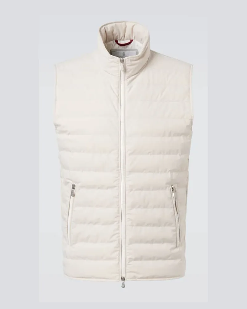 Brunello Cucinelli Wattierte Weste Beige