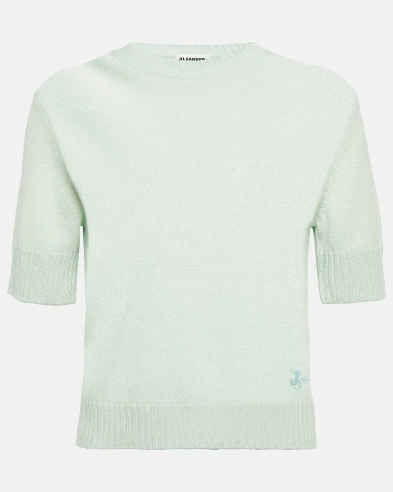 Jil Sander Top aus Wolle Grün