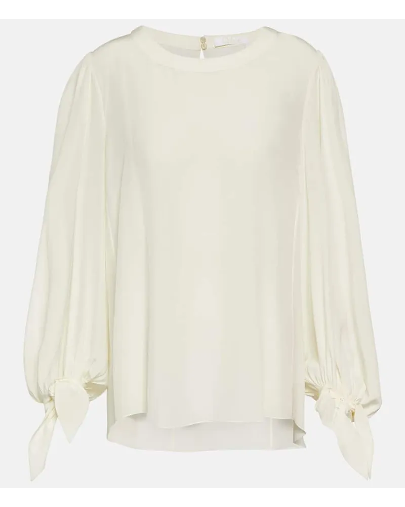Chloé Chloé Bluse aus Crêpe de Chine Nude