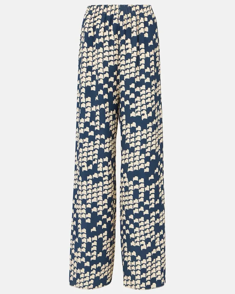 Valentino Garavani Weite Hose aus Cady Couture Blau