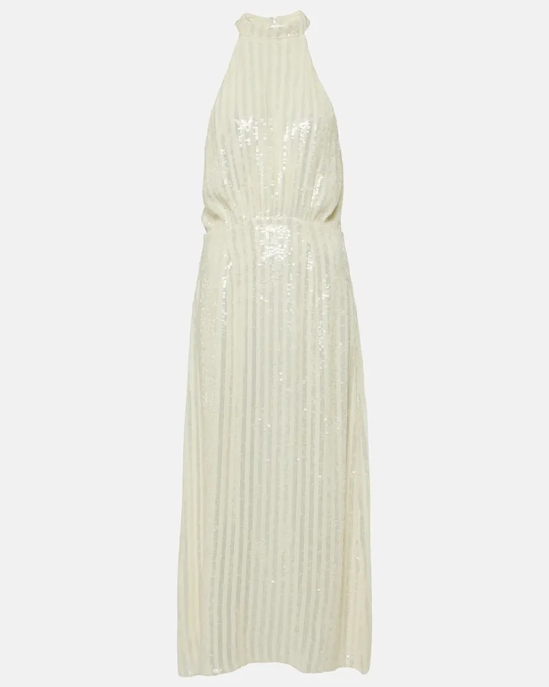 RIXO Bridal Midikleid Vivienne mit Pailletten Weiß