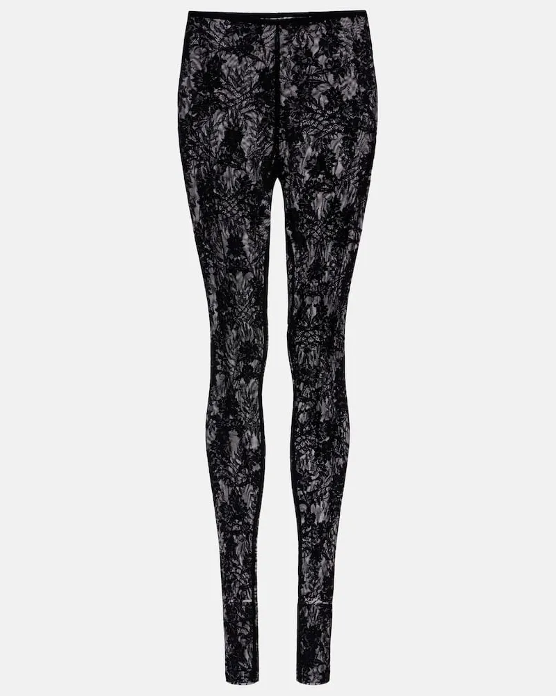 Norma Kamali Leggings mit Spitze Schwarz