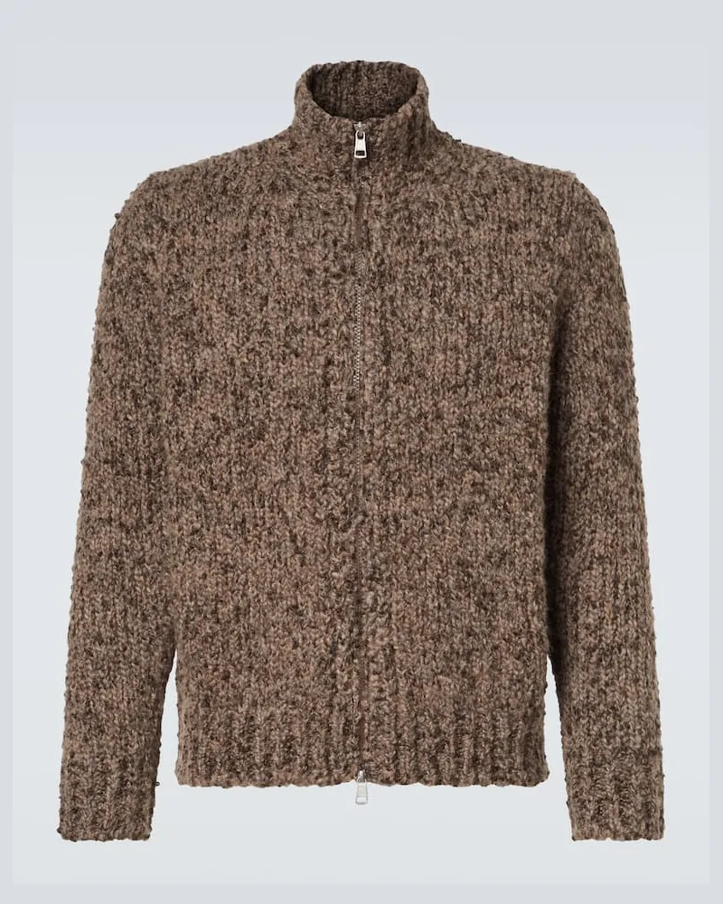 Moncler Cardigan aus Alpakawolle und Wolle Braun