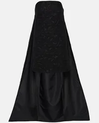 Max Mara Minikleid aus Jacquard Schwarz