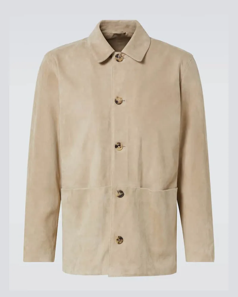 SAMAN AMEL Jacke aus Veloursleder Beige