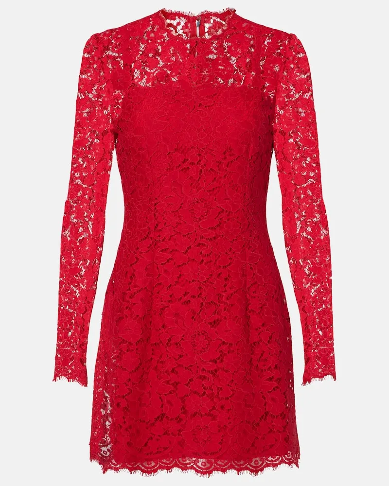 Dolce & Gabbana Minikleid aus Spitze Rot