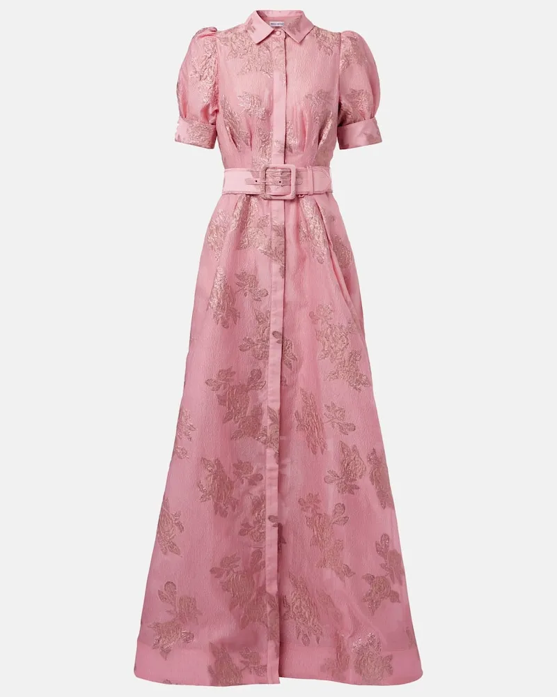 Rebecca Vallance Robe Benette aus Brokat Pink