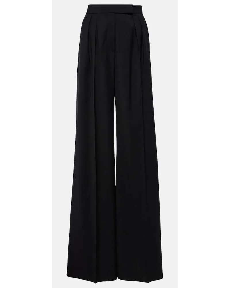 Max Mara Weite Hose Rimini aus Schurwolle Schwarz