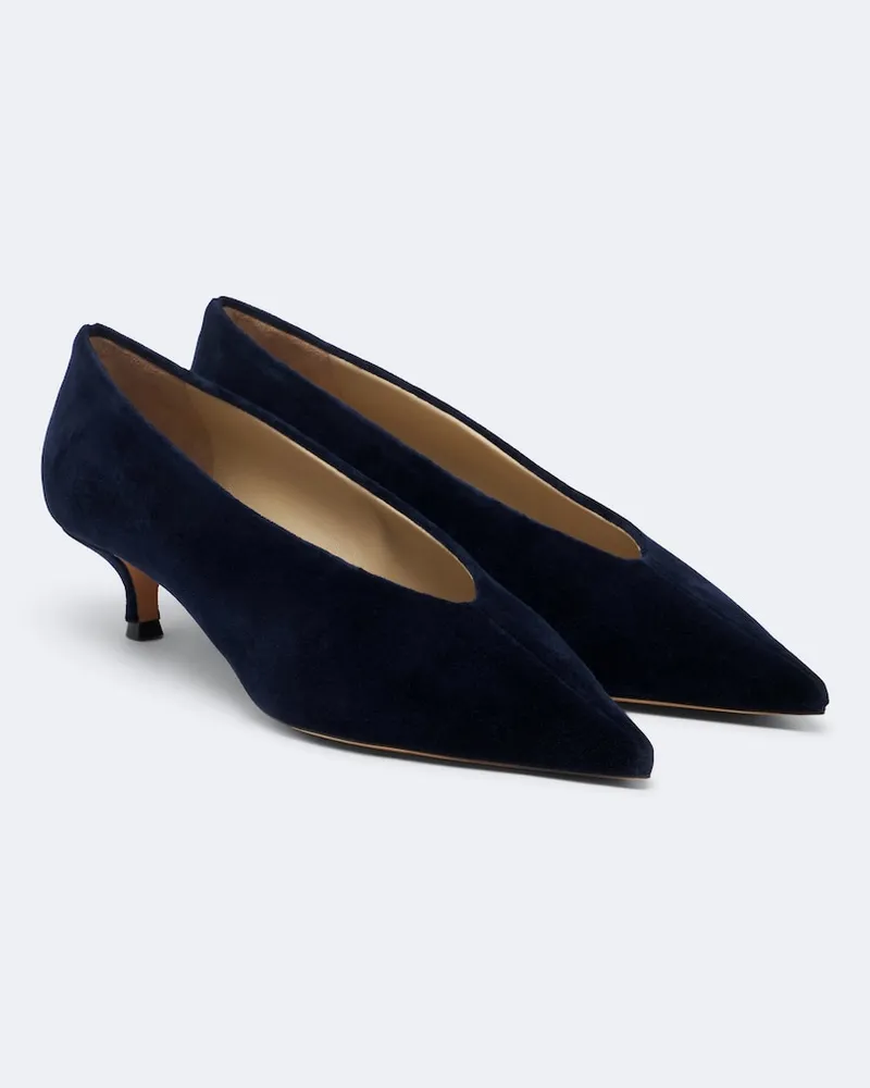 Le Monde Béryl Le Monde Béryl Pumps Babouche aus Samt Blau