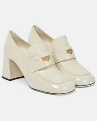 Miu Miu Loafer-Pumps aus Lackleder Weiss