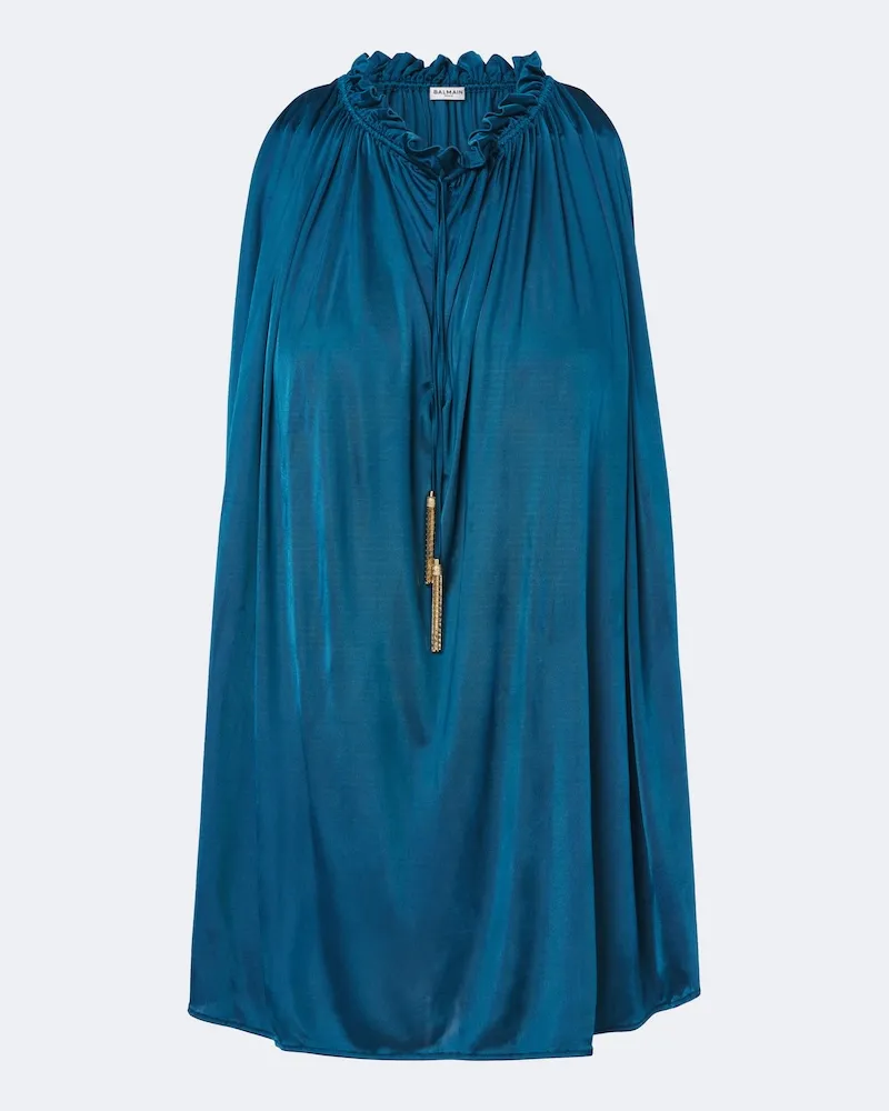 Balmain Top aus Jersey Blau