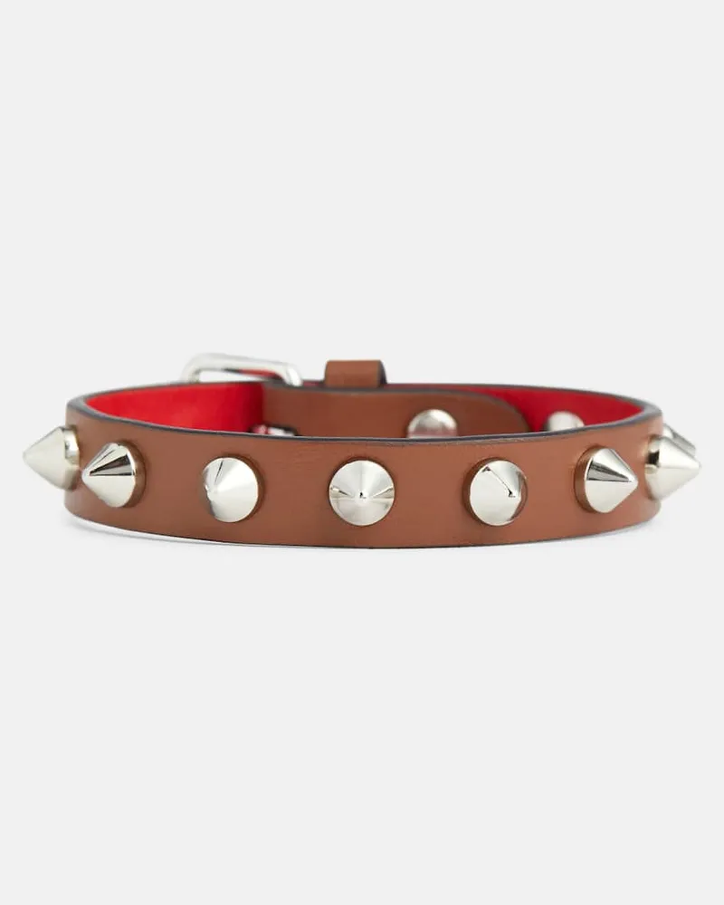 Christian Louboutin Armband Loubilink aus Leder Braun
