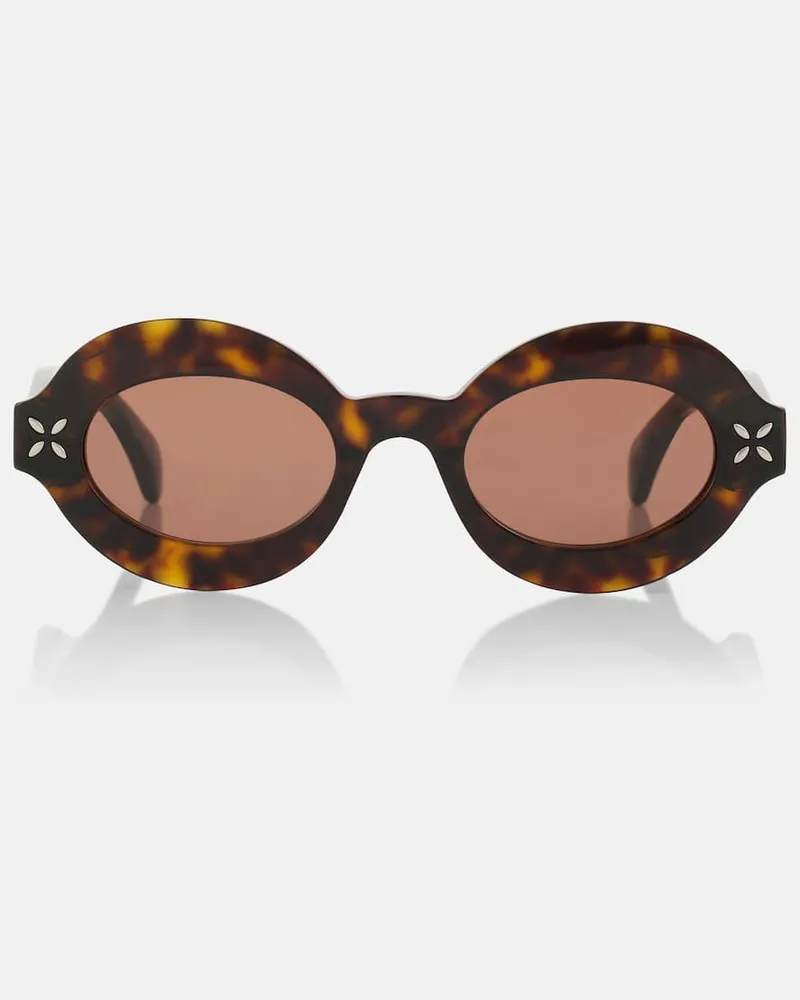 Alaïa Alaïa Runde Sonnenbrille Petal Braun