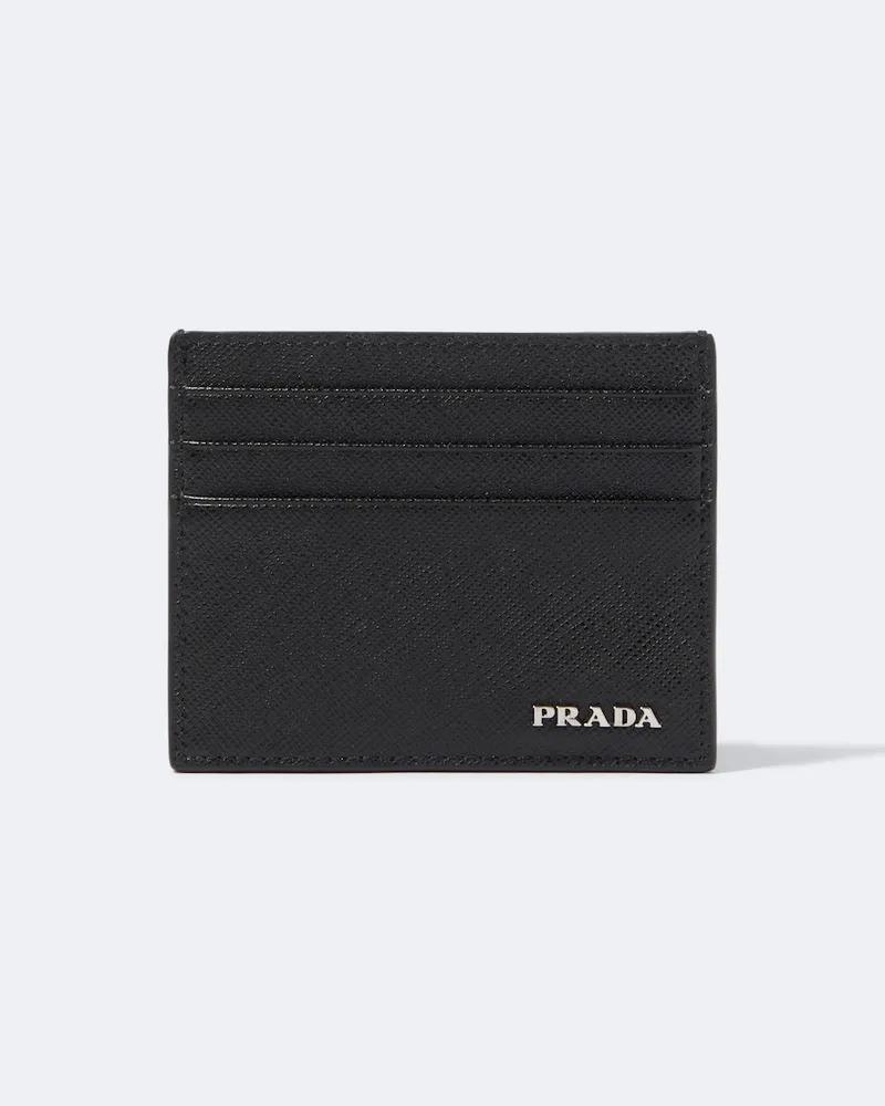 Prada Kartenetui aus Saffiano-Leder Schwarz