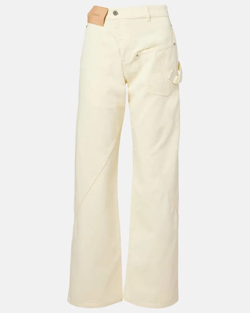J.W.Anderson Low-Rise Wide-Leg Jeans Gelb