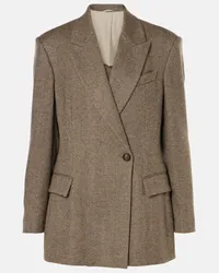 Brunello Cucinelli Blazer aus einem Wollgemisch Braun