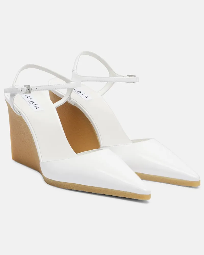 Alaïa Alaïa Wedges 90 aus Lackleder Weiß