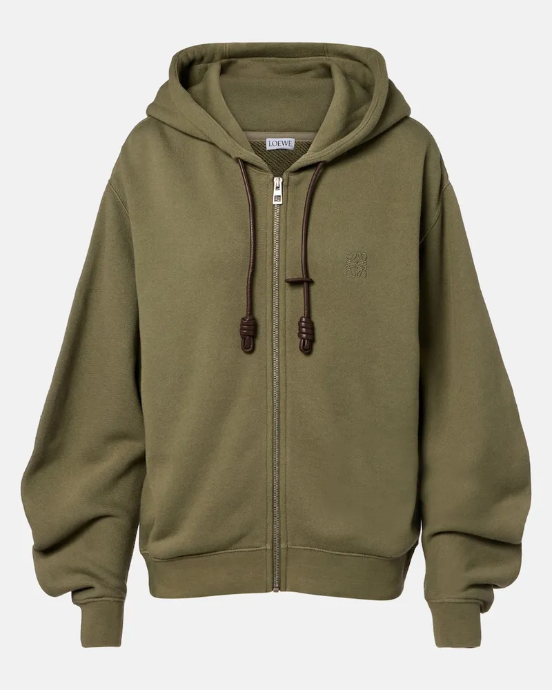 Loewe Kapuzenjacke Flamenco aus Baumwolle und Kaschmir Grün