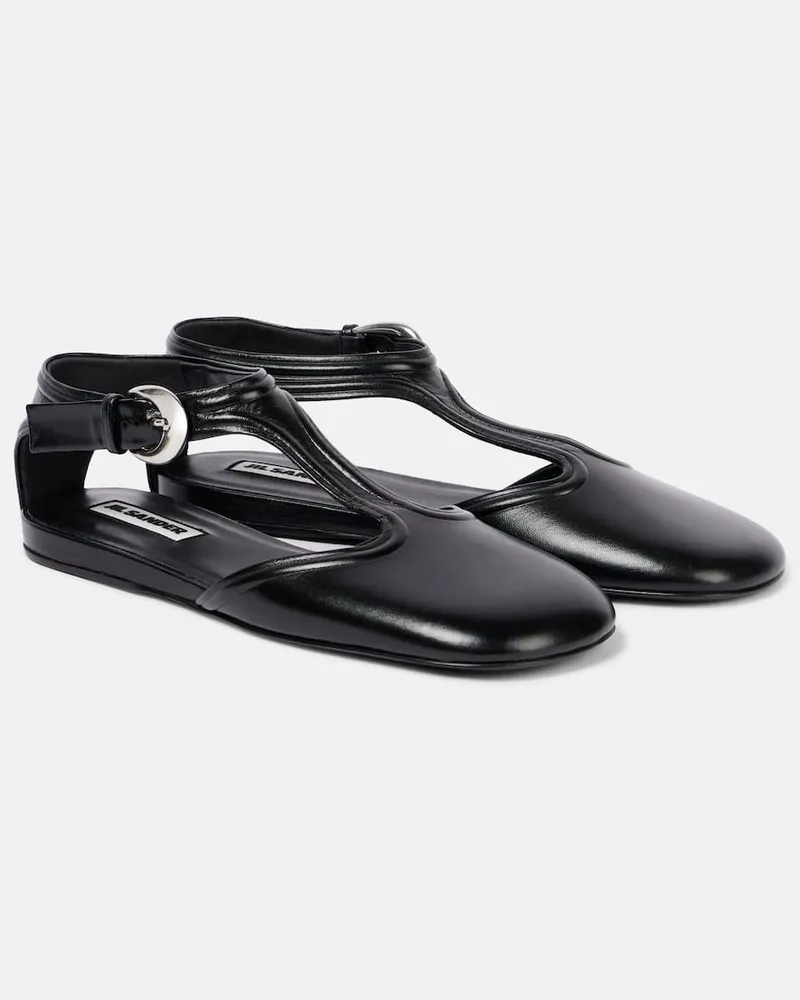 Jil Sander Mary-Jane-Ballerinas aus Leder Schwarz