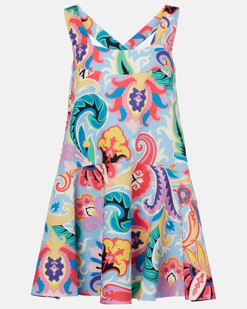 Etro Bedrucktes Minikleid aus Baumwolle Multicolor