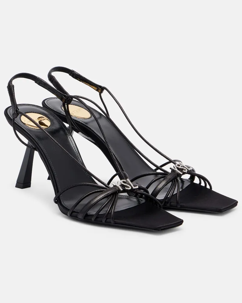 Saint Laurent Slingback-Sandalen Jerry 80 aus Leder Schwarz