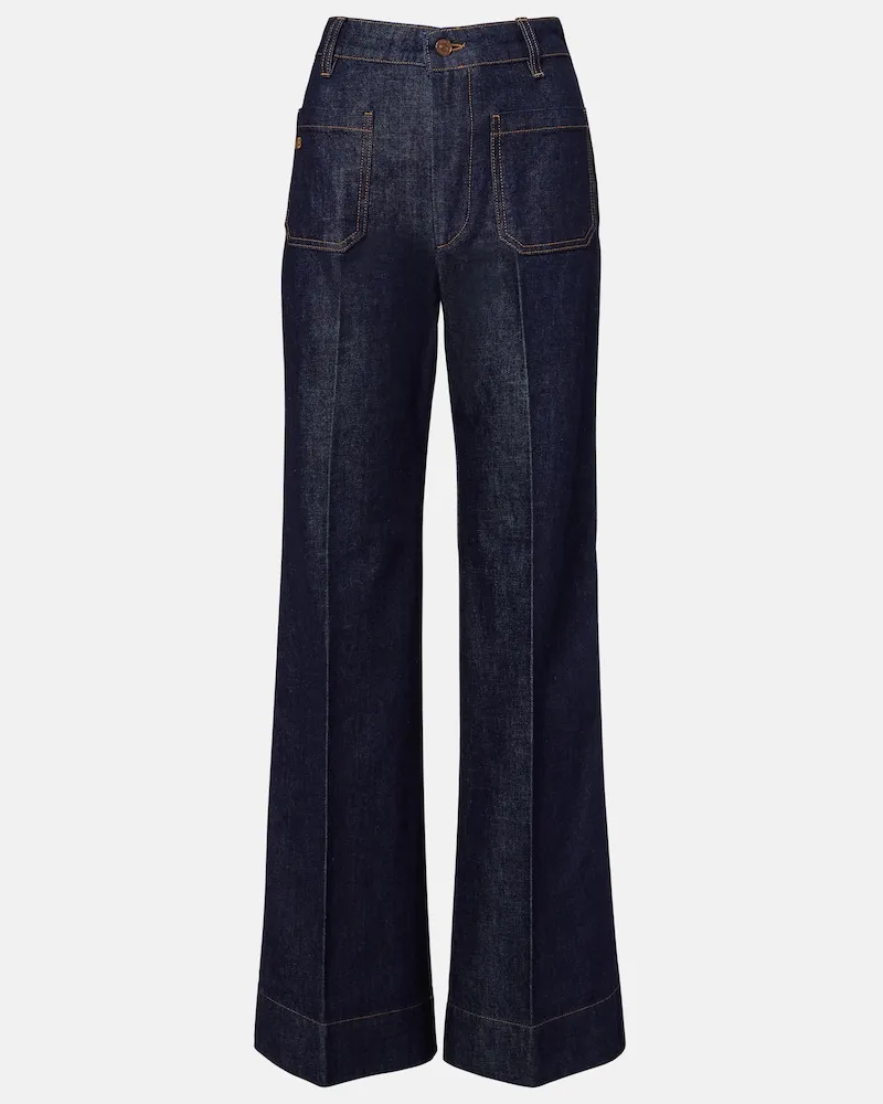 Victoria Beckham Wide-Leg Jeans Alina Blau