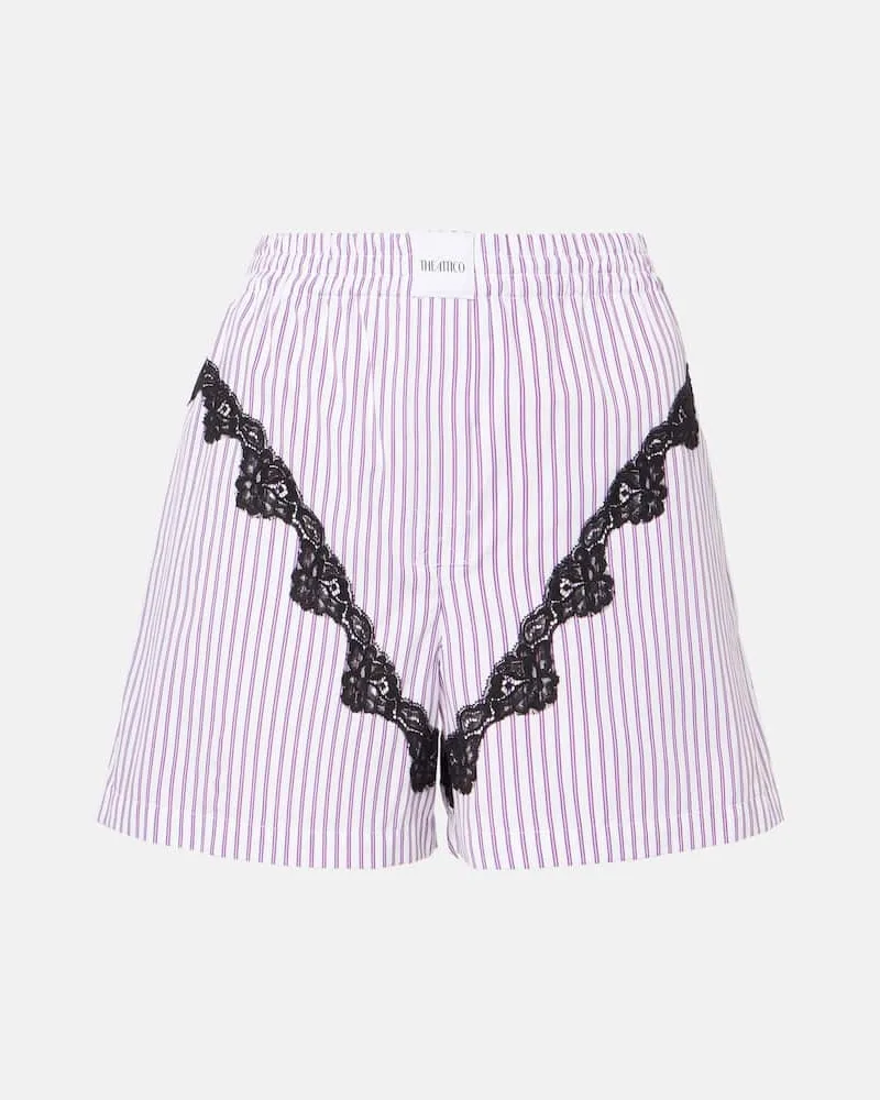 ATTICO Shorts aus Baumwolle mit Spitze Lila