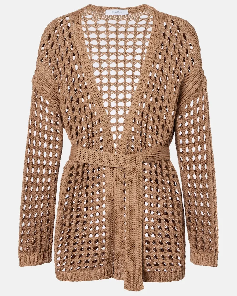 Max Mara Wickel-Cardigan Gelo aus Baumwolle Braun
