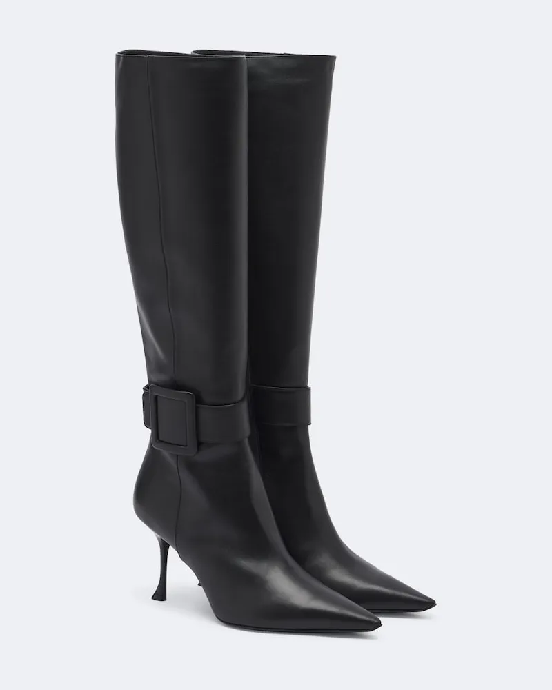 Roger Vivier Stiefel Viv Ville aus Leder Schwarz