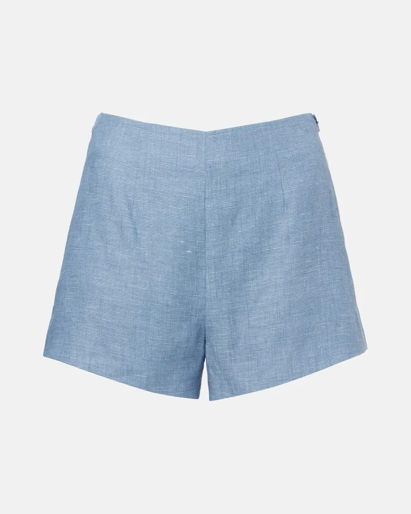 Posse High-Rise Shorts Thea aus Leinen Blau